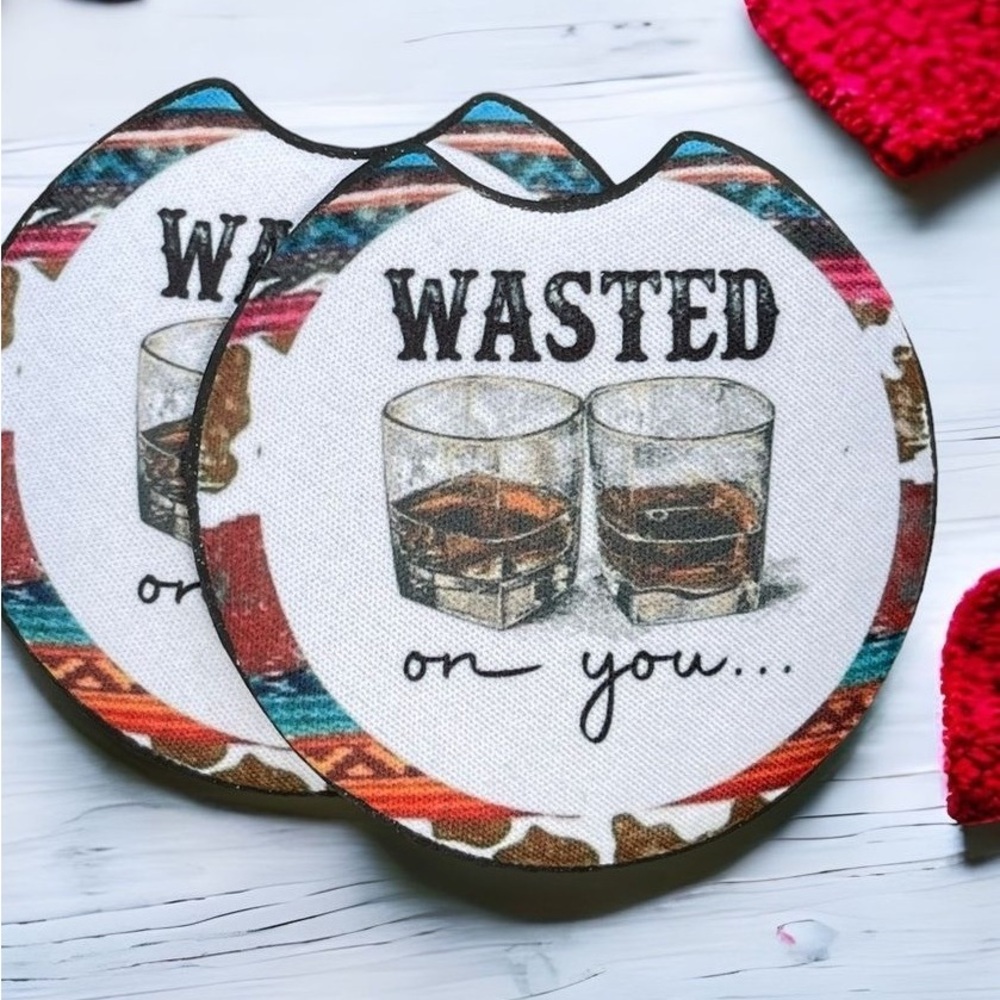 Colorful Coasters with Whiskey Glass Design